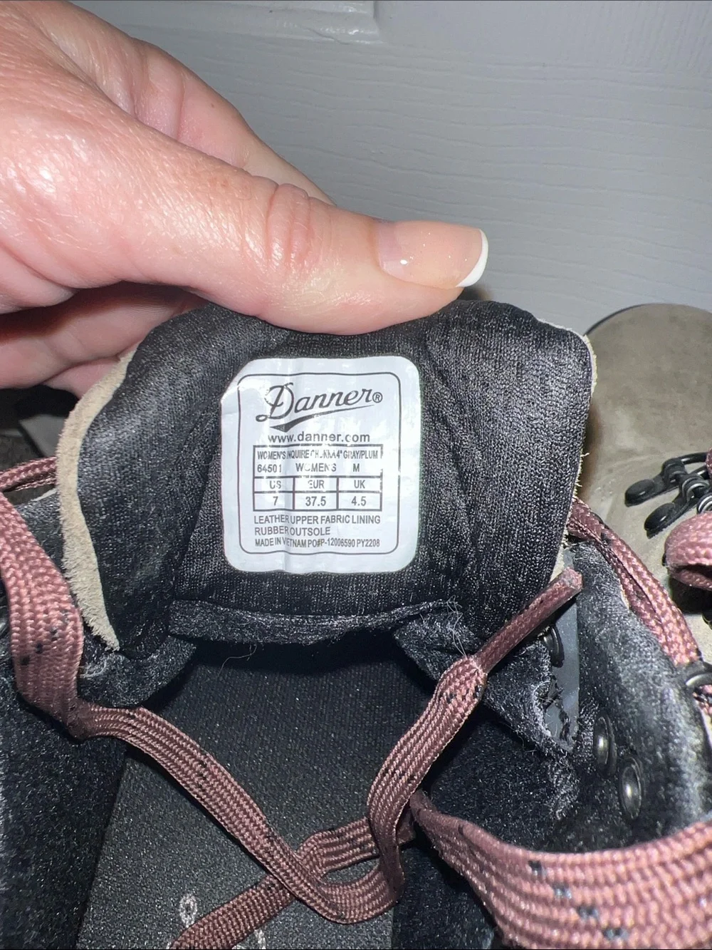 Danner Women’s Gray Suede Hiking Boots with Brown Laces